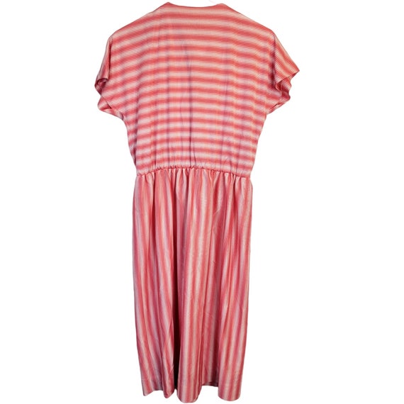 Vintage 50s Retro Stripe Button Dress Short sleev… - image 7