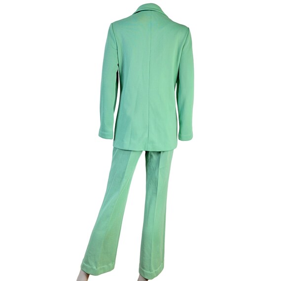 Vintage 70s Suit Set Women 10 Mint Green Blazer J… - image 2