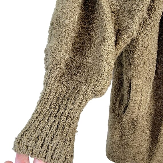 Vintage 80s Oversize Teddy Knit Cardigan Women La… - image 8