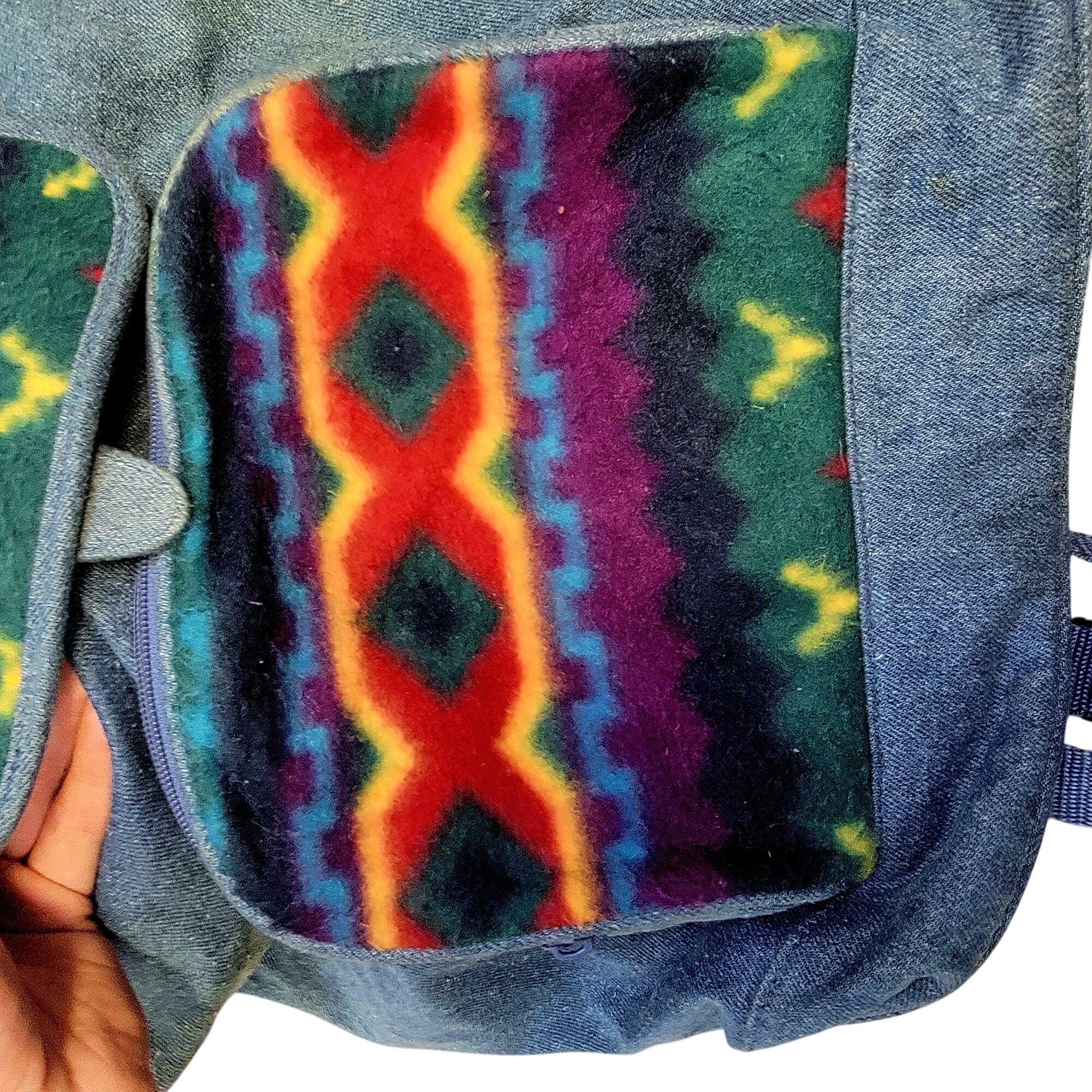 Arizona Jean Vintage 90s Denim Backpack Large Bag Purse Women Southwestern Arizona Jean Company Adjustable Strap Backpacks | Mercari main image 4