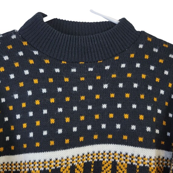 Vintage 70s Geometric Sweater Pullover Knit Shirt… - image 10