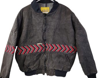 Vintage 90s Neon Aztec Western Windbreaker Jacket - Sz XL Fits