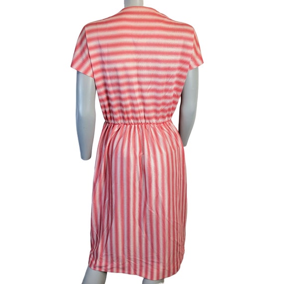Vintage 50s Retro Stripe Button Dress Short sleev… - image 3