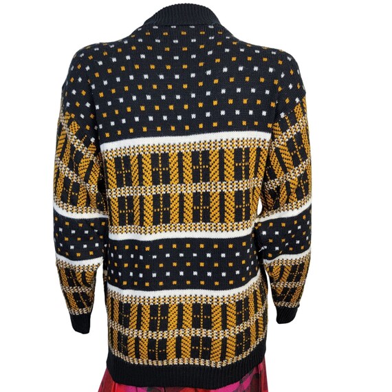 Vintage 70s Geometric Sweater Pullover Knit Shirt… - image 5