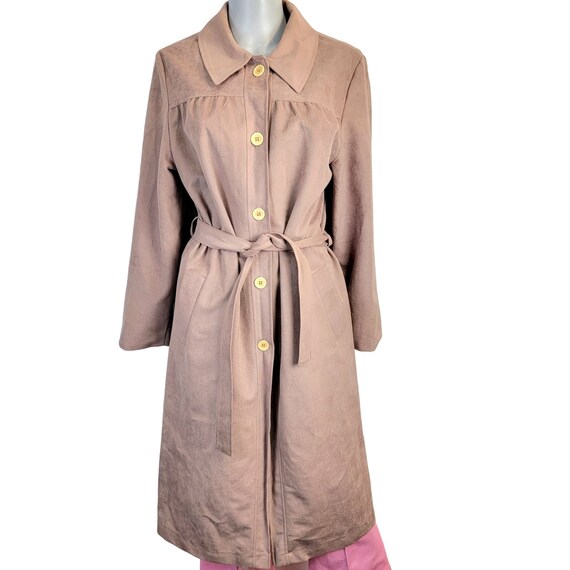Vintage 80s Softshell Trench Coat Women XL 14 Warm Beige