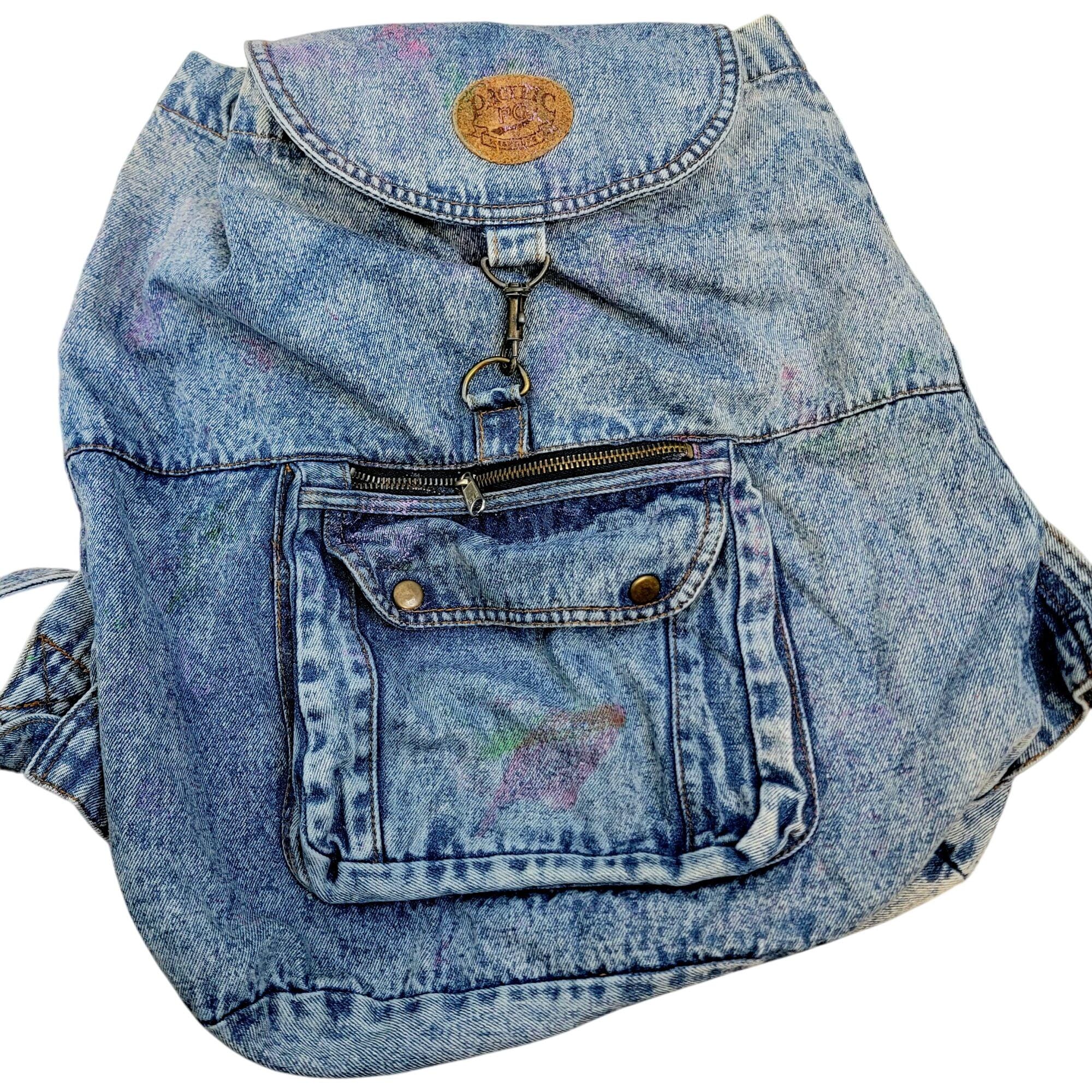 Denim Backpack - Etsy