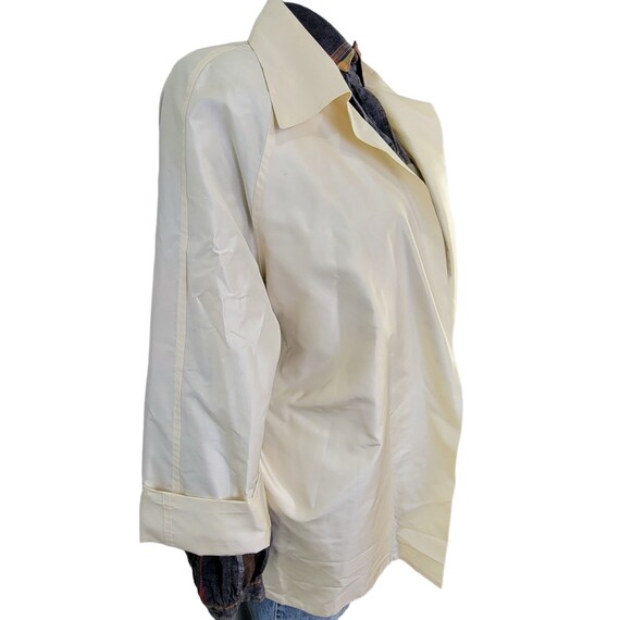 Vintage 90s 100% Silk Jacket Women Medium Cream B… - image 10