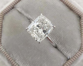Anniversary Classic Ring, Hidden Halo Wedding Ring For Women, 14K White Gold, 3.0 CT Cushion Cut Diamond, Custom Gifts Ring, Engagement Ring