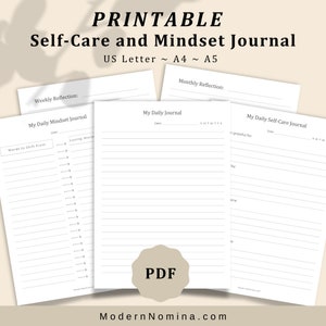 Persönliches Wachstum, Self-Care & Mindset Journal: Druckbare Planer für Vertrauen, Dankbarkeit und Empowerment, digitaler Download US Letter A4 A5