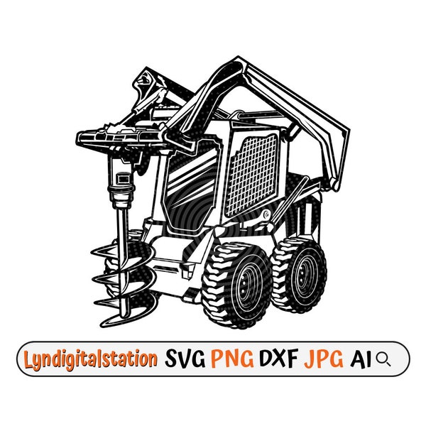 Skid Steer Svg | Equipment Clipart | Truck Operator Cut File | Vehicle Stencil |Construction Tshirt Design | Machine Dxf |Skilled Driver Png