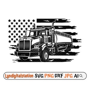 US Öl Tanker SVG | Öl LKW Clipart | Öltank Fahrer Cut File | Öl Tanker Geschenk Schablone | Crude Carriers T-Shirt Design | Öler Dxf | Png