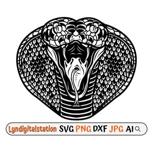 Cobra Svg | Cobra Snake Clipart | Cobra Head Cut File | Snake Stencil | Cobra Snake T-shirt Design | Serpent Dxf | Cobra PNG