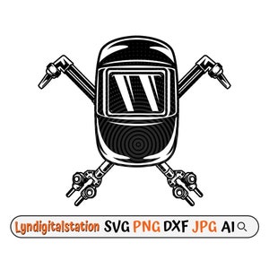 Welding Mask & Torch Svg | Welder Welding Mask Clipart | Welding Torch Cut File | Welder Stencil | Protective Gear Tshirt Design | Dxf | Png