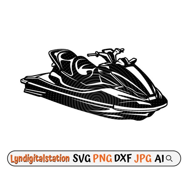 Jet Ski Svg | Skidoo Clipart | Water Scooter Cut File | Recreational Watercraft T-shirt Design | Wave Runner Dxf | Water Ski Png