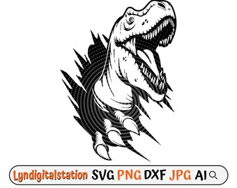 T-REX Svg / Pre Historic Animal Clipart / T-Rex Claw Scratch Cut File / Tyrannosaurus Stencil / Dinosaur shirt Design / Sharp Claw Dxf / Png