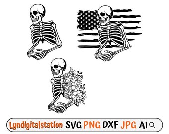 Skull Play Svg | Skeleton Playing Video Game Clipart | US Skull Game Cut File | Floral Gamer Stencil | Joystick T-shirt Design | Dxf | Png