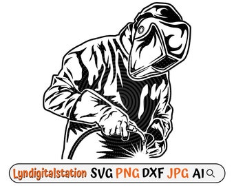 Welder Svg | Welding Torch Clipart | Welding Rod Cut File | Repairman T-Shirt Design | Iron Repair Stencil | Contractor Dxf | Gift Idea Png
