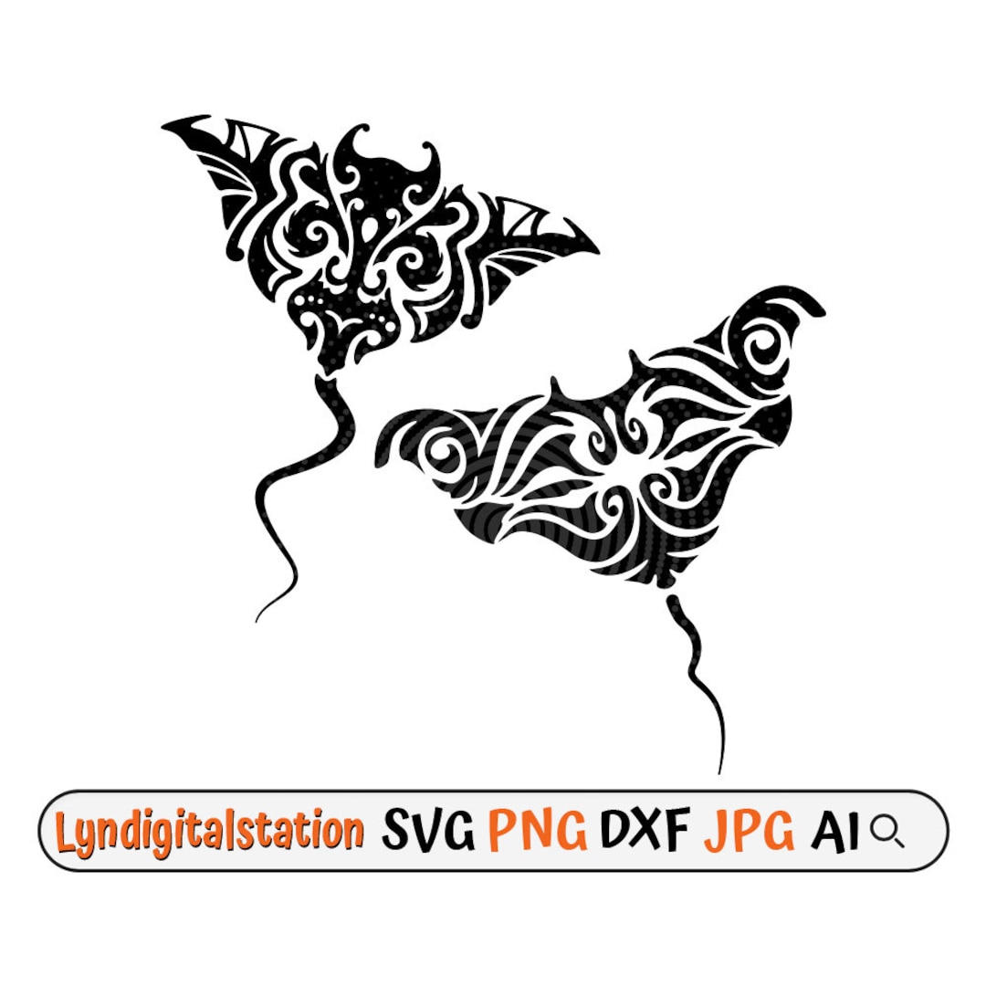 Polynesian Tribal Stingray Svg Marine Animal Clipart Sea Creature Cut
