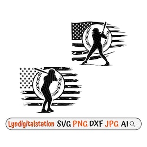 Jogadores de softball dos EUA SVG | Clipart de jogo de bola | Arquivo de corte de massa feminina | Estêncil das Irmãs Jogadoras | Design de camisa de time de softball | Apanhador Dxf | png