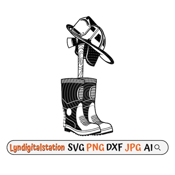 Fire Fighter Boots Svg Fire Gear Clipart fire Fighter Cut - Etsy