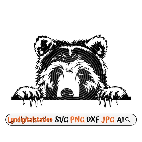 Bear Peeking Svg | Bear Clipart | Peeking Animals Cut File | Wildlife  Stencil | Peek a Boo T-shirt Design | Zoo Animal Dxf | Wild Beast Png