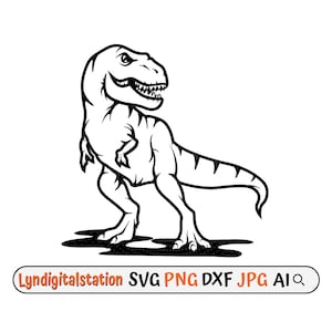TRex SVG | Dino Clipart | Tyrannosaurus Rex Datei | Fleischfressende Schablone | Tyrant Eidechsen T-Shirt Design | Prähistorisches Tier Dxf | Png