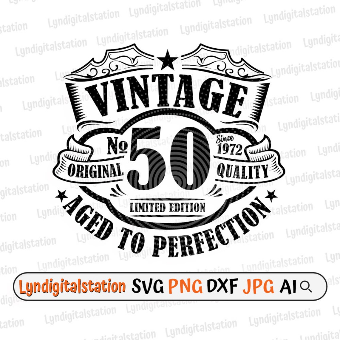 50e verjaardag Vintage svg jaar 1972