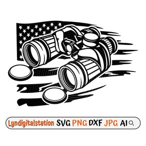 US Binocular Svg | Telescope Clipart | Optical Instrument,Cut File | Travel Surveillance Stencil | Distant Viewing Tshirt Design | Dxf | Png