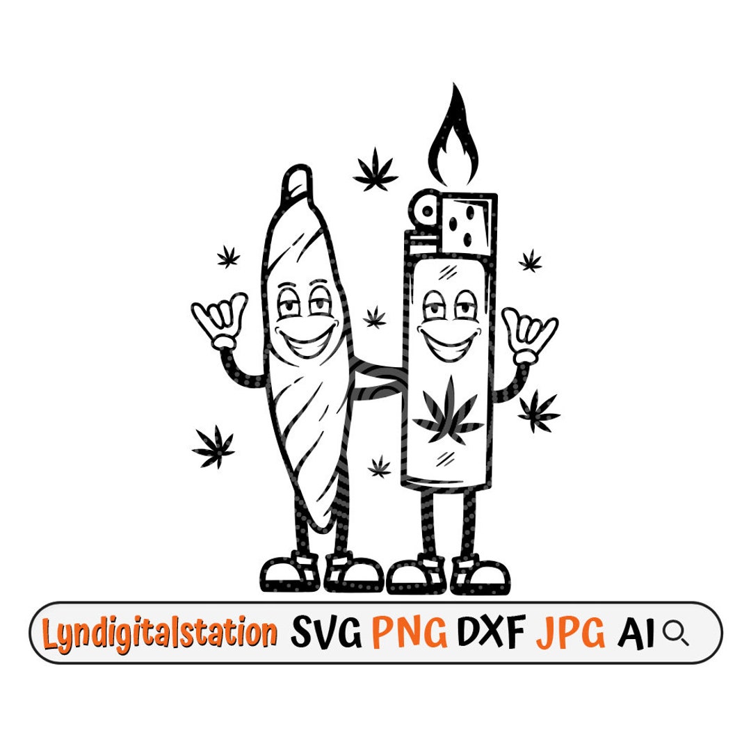Weed Lighter Svg Lighter and Blunt Clipart Kushlife Cut File Smoking