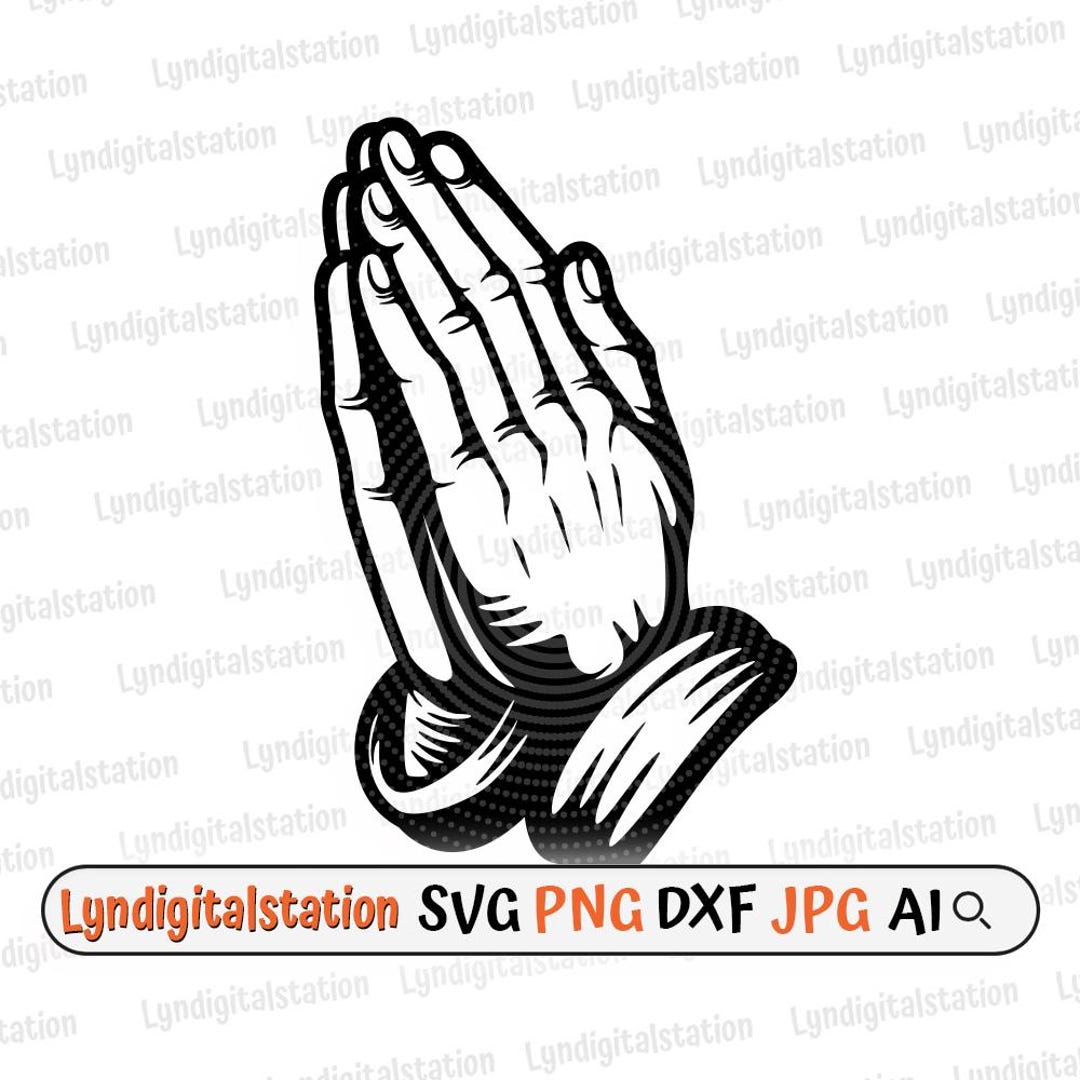 Pyaying Hand Cd R Dxf File Praying Hands Svg | Praying Clipart | Faith Cut File | Christian ...