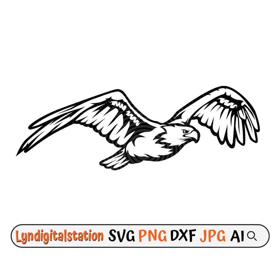 Flying Eagle Svg | Flying Bird Clipart | Soaring Eagle Cut File | Eagle ...