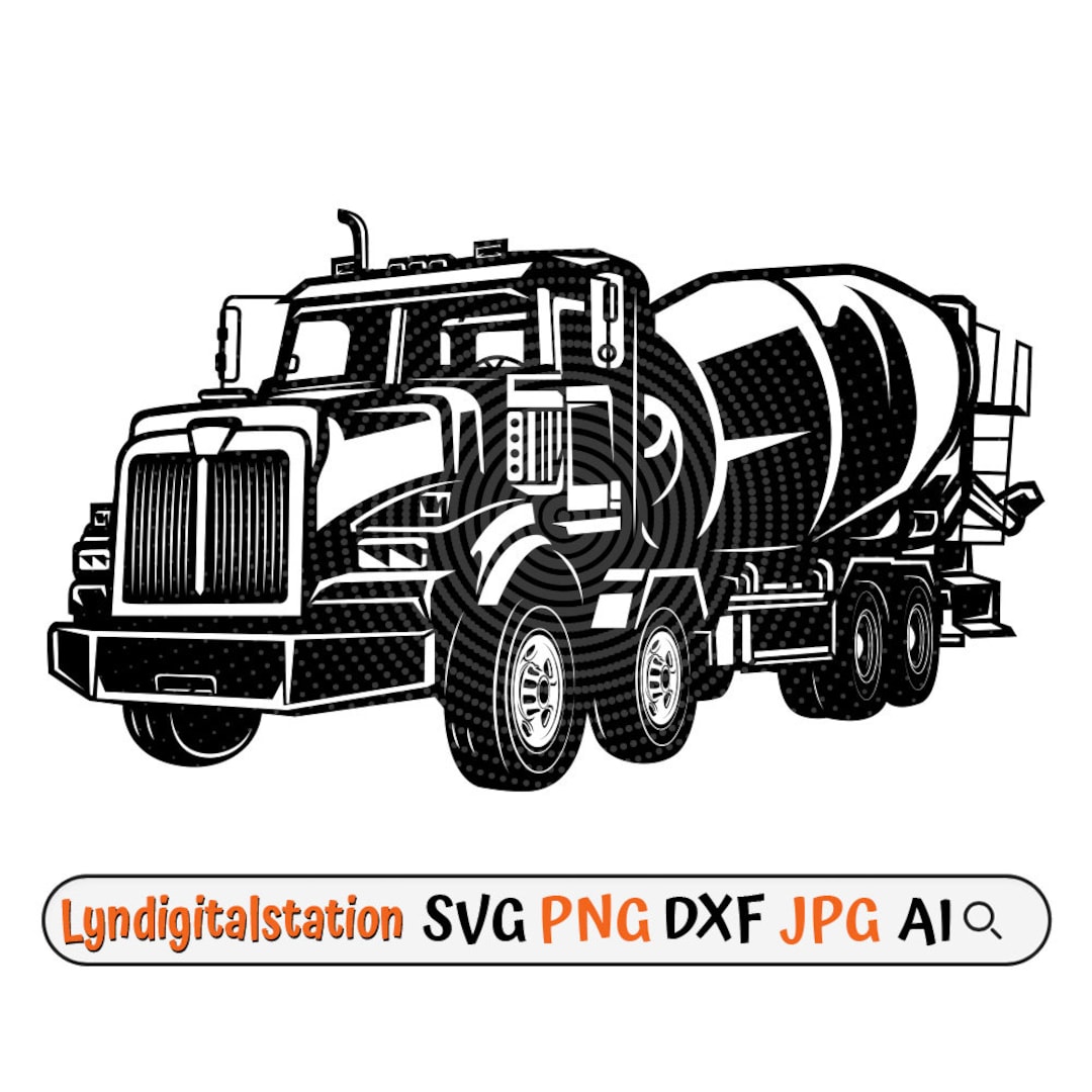 Cement Mixer Truck Svg Mixer Truck Clipart Construction Truck Cut File