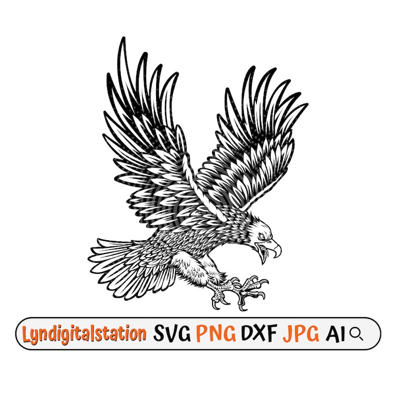 Bald Eagle Svg, Flying Big Bird Animal Clipart, Patriotic T-shirt ...