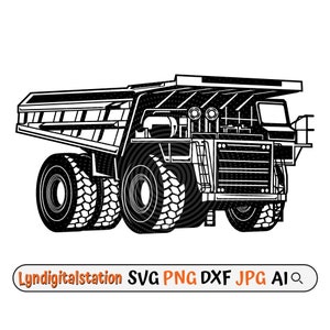 Large Quarry Truck Svg | Haul Trucks Clipart | Mining Truck Cut File | Heavy Equipment Stencil | Quarry Equipment T-shirt Design | Dxf | Png