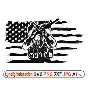 US Soldier Svg | Sniper Clipart | Milatary Marksman Cut File | Sniper Riffles Stencil | Army Tshirt Design | Veteran Soldier Dxf | Png