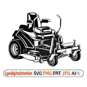 Lawn Mower Svg | Zero Turn Lawn Mower Clipart | Lawn Mower Shop Cut File | Grass Cutter Stencil | Gardener T-shirt Design | Garden Dxf | Png