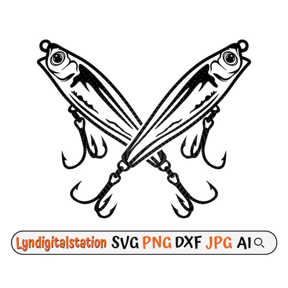 Fishing Lure Svg | Fishing Clipart | Fishing bait Cut File | Fishhook  Stencil | Fishing pin T-shirt Design | Fish Dxf | Lure PNG