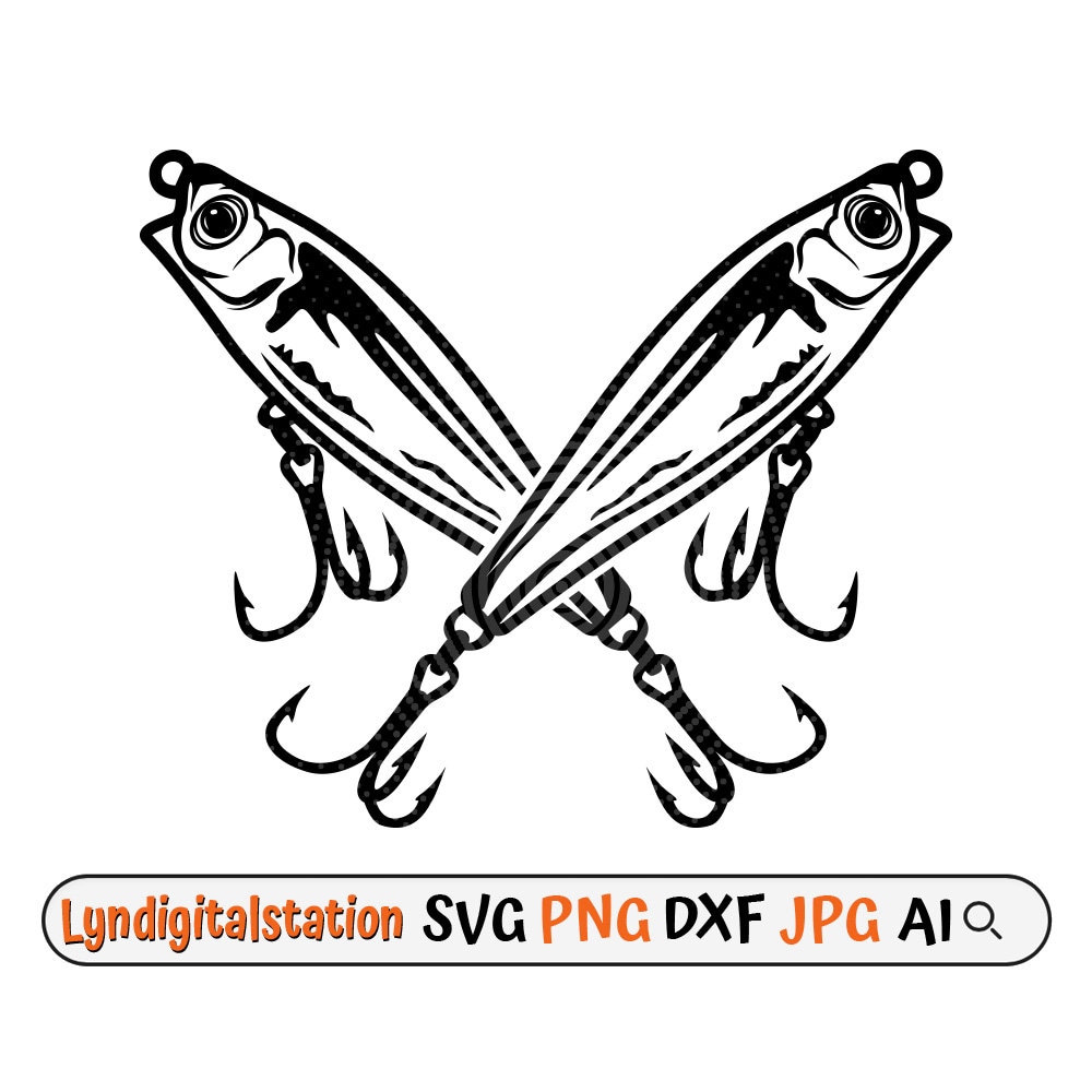 Fishing Lure Svg Fishing Clipart Fishing Bait Cut File Fishhook Stencil  Fishing Pin T-shirt Design Fish Dxf Lure PNG 