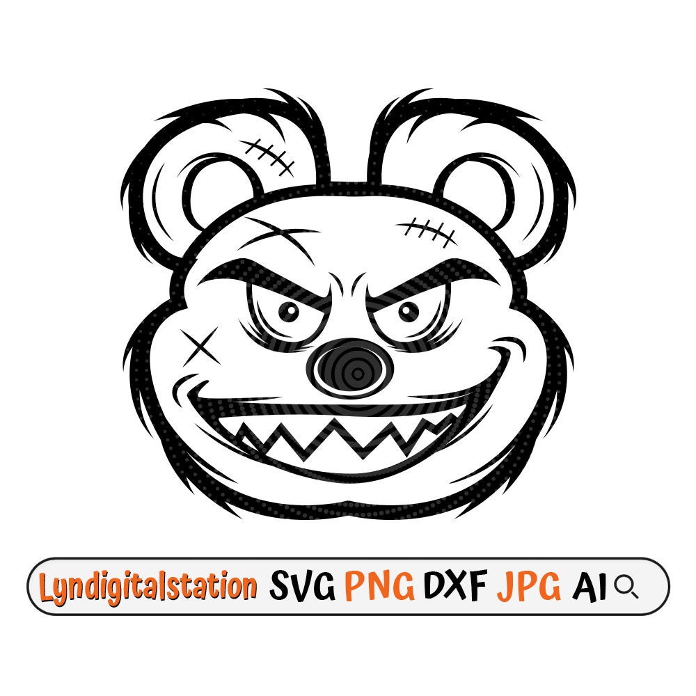DJ EVIL & CRU-L-T - TeddyBear レコード Bad Teddy Svg | Bad Teddy Face Clipart | Mafia Bear Cut File