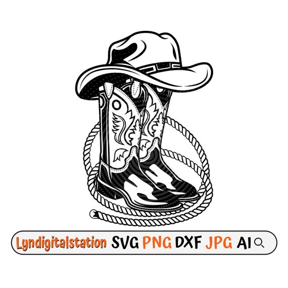 Cowboy Gear Svg Cowboy Boots Clipart Western Farm Life Cut 