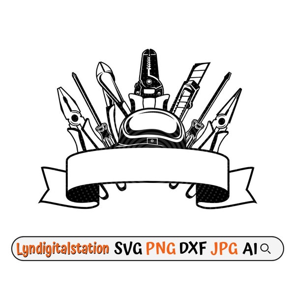 Electrician Tool Svg | Mechanic Tools Clipart | Pliers Cut File | Electrical Repair Stencil | Electrician T-shirt Design | Wrench Dxf | Png