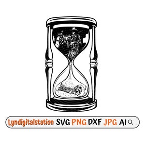 Conjunto de 2 vintagesand relojes de arena vector dibujo en blanco y negro