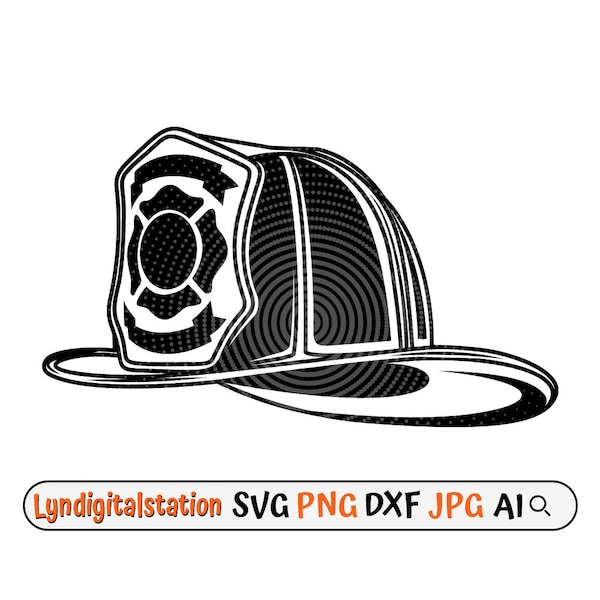 Firefighter Helmet Svg | Fireman Helmet Clipart | Protective Gear Cut File | Helmet Shield Stencil | Fireman Hat T-shirt Design | Dxf | Png