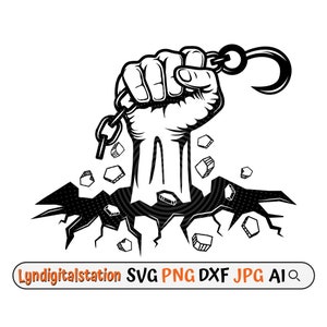 Fist Tow Truck Chain Svg | Towing Clipart | Hand Fist Cut File | Hand Smashing Floor Stencil | Towing Services Tshirt Design |  Dxf | Png