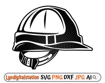 Hard Hat Svg | Construction Helmet Clipart | Protective Gear Cut File | Helmet Shield Stencil | Construction Worker shirt Design | Dxf | Png