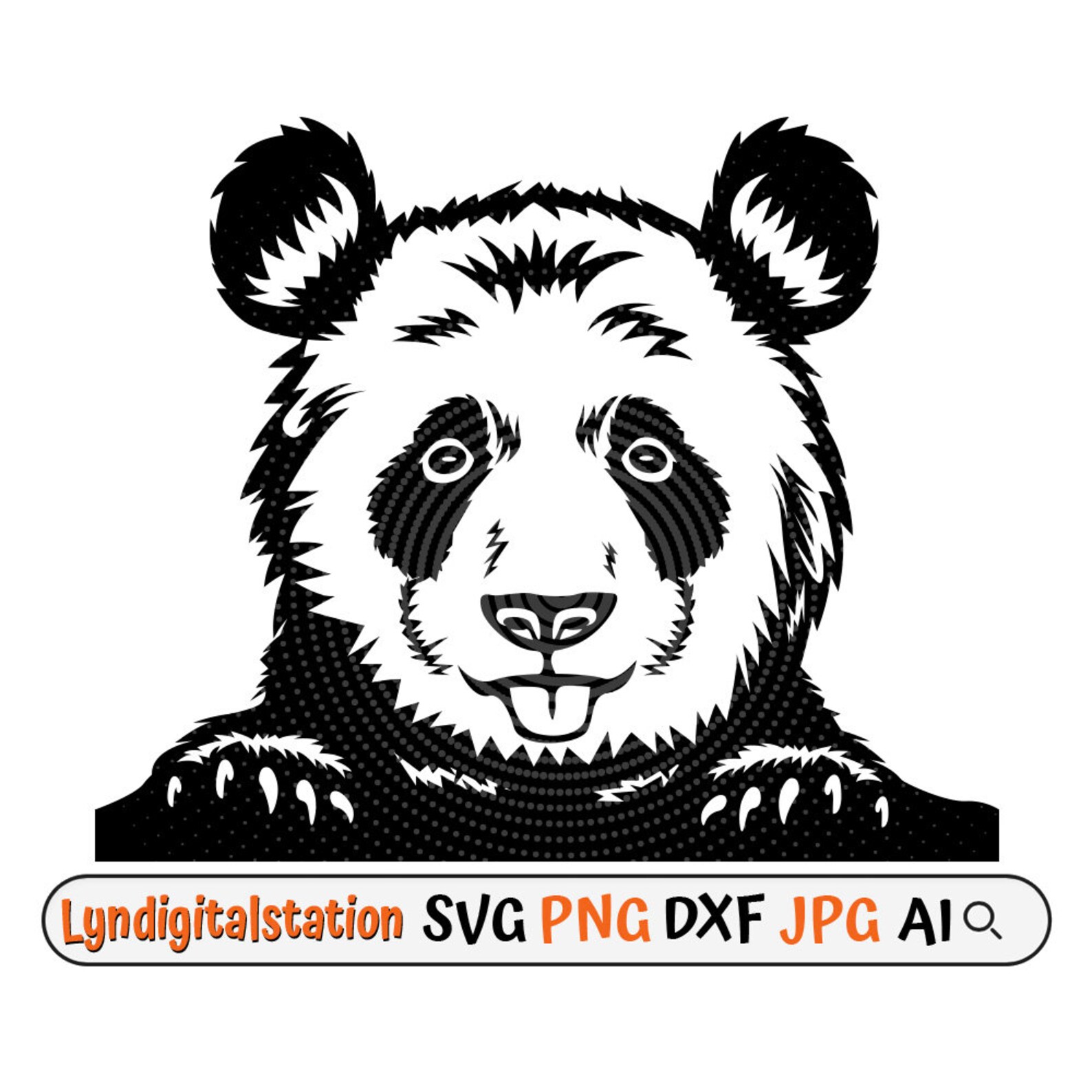 Panda Face Svg Panda Clipart Panda Cut File Peeking Panda - Etsy