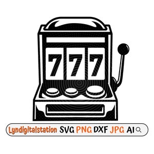 Máquina caça-níqueis Svg | Clipart de jogo de cassino | Arquivo de corte Lucky Triple Seven | Estêncil de jogos de azar | Design de camiseta com jackpot | Vencedor do Jackpot Dxf | png