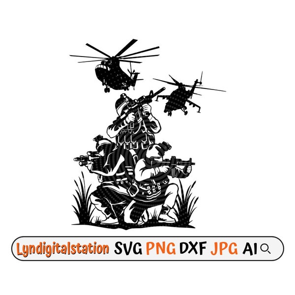 Military Scene Svg | Soldier Silhouette Clipart | Military Cut File | Veteran Soldier  Stencil | US Army T-shirt Design | Navy Dxf | Png