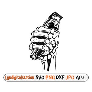 Barber Svg | Fist Barber Tool Clipart | Barber Skeleton Hand Fist Cut File | Hair Stylist T-shirt Design | Hair Salon Dxf | Hair Clipper Png
