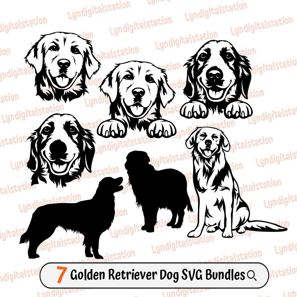 Golden Retriever Bundles Svg | Dog Clipart | Pet Animal Cut File ...